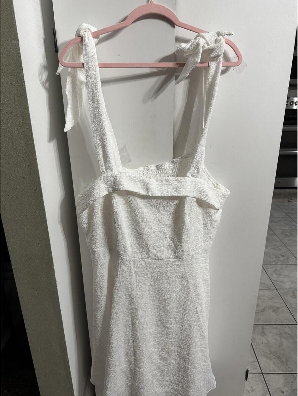 Shein Curve White Tie Sleeve Dress NWT 4XL
